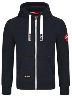 MOOSELINE Herren Sweatjacke Kapuzenjacke Trainingsjacke Hoodie mit Reißverschluss Sweat Jacke (L, Schwarz White Laces) von MOOSELINE