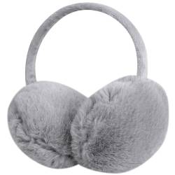 Moosono Plüsch Ohrenwärmer Damen Ohrenschützer Winter Verstellbarer Ohrenschützer Damen Earmuffs für den Winter Reiten Draussen Warme Ohrenschützer für Kinder und Damen, Einheitsgröße(Grau) von Moosono