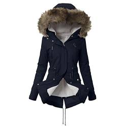 Mophghdj Winterjacke Damen Lang Warm - Trainingsjacke College Jacken Grosse GröSsen Damen Wasserdicht Atmungsaktiv Windbreaker Winddicht Leicht Outdoor Parka Maxi Mantel Daunenjacke von Mophghdj