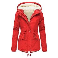 Winterjacke Warm GefüTtert Damen - Lang Elegant Mantel Mit Kapuze 3 In 1 Jacke Damen Damen Wasserdicht Atmungsaktiv PlüSchjacke Kapuzenjacke Outdoor Parka Damenjacke Herbst Winter Outdoor Frauen von Mophghdj