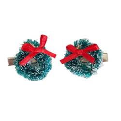 1 Paar Weihnachtskranz Haarspangen Urlaub Party Bowknot Kopfschmuck Festival Seite Clip Familie Treffen Kopf Zubehör Kinder Haar Zubehör von Morain