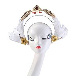 Morain Haarband Kreis Haar Hoop Mit Für Feder Kopfschmuck Stirnband Tiaras Für Halloween Costum Haar Zubehör von Morain
