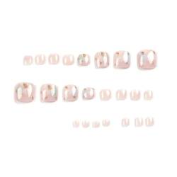 Short Press On Toenails Square False Toenail Glossy Cute Acrylic Fake Toe Nails Full Cover Artificial Feet Fake Toe Nail French Toenails Press On von Morain