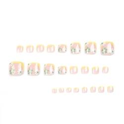 Short Press On Toenails Square False Toenail Glossy Cute Acrylic Fake Toe Nails Full Cover Artificial Feet Fake Toe Nail French Toenails Press On von Morain