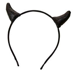 Stirnbänder, Halloween Stirnband Glitzer Pailletten Teufel Ochse Horn H Hoop Cosplay Kostüm Maskerade Party Dekoration Kopfschmuck von Morain