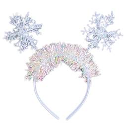 Stirnbänder, Pailletten, Schneeflocke, Stirnbänder, pelzige Girlande, Kopfbedeckung, Schneeflocke, Haarreifen für Weihnachten, Kopfschmuck, Partyzubehör von Morain
