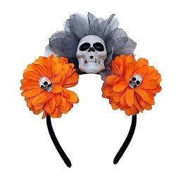 Stirnbänder, simulierte Blume & Totenkopf Form Stirnband für Frauen Halloween Party Haar Hoop Haarband Frau Fotografieren Haarschmuck von Morain