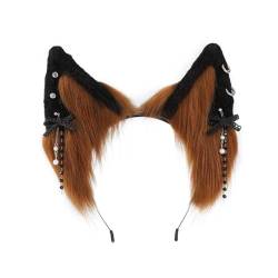 Stirnbänder, süße Studenten Frau Katze Ohren Stirnbänder mit Bowknot Ohrring Dekor Fotografie Haarband Ethnischen Stil Cartoon Haar Hoop von Morain