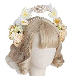 Stirnbänder, zartes Blumendekor, Hochzeitskronen, langlebiges Haarband mit doppelter Schicht für Frauen, Hochzeit, Cosplay, Party, Fotoshooting von Morain