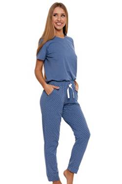 Moraj Damen Schlafanzug Pyjama lang 2-Teiler Baumwolle Nachtanzug Pyjamahose (as3, Alpha, x_l, Regular, Regular, 4400-003) von Moraj