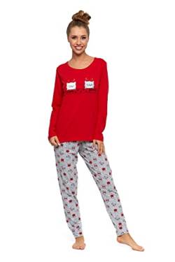 Moraj Damen Schlafanzug Pyjama lang 2-Teiler Baumwolle Nachtanzug Pyjamahose (as3, Alpha, x_l, Regular, Regular, 4900-004) von Moraj