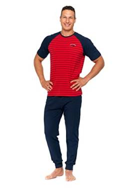 Moraj Herren Pyjama Schlafanzug Baumwolle Kurzarm + Pyjamahose Nachtanzug M-XXL 4500 (as3, Alpha, m, Regular, Regular, 5100-002 Red) von Moraj