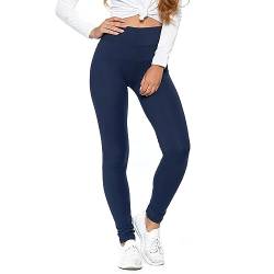 Moraj Leggings 1000-018 Damen Leggins mit Hochstaat ohne Seitennaht Blickdicht mit hoher Taille S-3XL (2XL, Navy) von Moraj