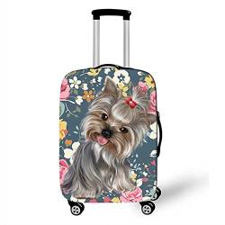 Morbuy 3D Hund Reise Kofferhülle Kofferschutzhülle Elastisch Abdeckung Waschbar Kofferschutz Kofferbezug Hülle Gepäck Luggage Cover mit Reißverschluss (Yorkshire-Terrier,S) von Morbuy