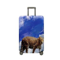 Morbuy Elastisch Reise Kofferhülle Kofferschutzhülle Koffer Schutzhülle mit Reißverschluss Luggage Cover Waschbar 3D Drucken Gepäck Cover mit Kofferschutz-Bezug (Leopard 4,M (22-24 Zoll)) von Morbuy