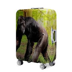 Morbuy Elastisch Reise Kofferhülle Kofferschutzhülle Koffer Schutzhülle mit Reißverschluss Luggage Cover Waschbar 3D Drucken Gepäck Cover mit Kofferschutz-Bezug (Schimpansen 1,XL (30-32 Zoll)) von Morbuy