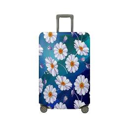 Morbuy Elastisch Reise Kofferschutzhülle Abdeckung Waschbar 3D Kofferhülle Schutz Bezug mit Reißverschluss Luggage Cover Koffer Schutzhülle (Blaues Gänseblümchen,XL (30-32 Zoll)) von Morbuy