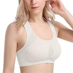 Morbuy Komfort Damen Sport BH Starker Halt Gepolsterter Push up Ohne B�Gel BH Bustier Stretch Sports Bra Top F�r Yoga Fitness-Training (M, Wei�) von Morbuy