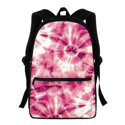 Morbuy Rucksack Schule Kinder, Tie Dye Stil Kinderrucksack Schulrucksack Jungen Mädchen Teenager Schultasche Backpack Schultaschen Wasserdicht Leichtgewicht für Schule (Rosa) von Morbuy