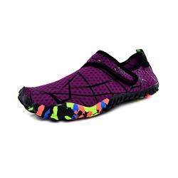 Morbuy Strandschuh Schwimmschuhe, Herren Damen Sommer Atmungsaktiv rutschfest Schnell Barfussschuhe Wasserschuhe Aquaschuhe Badeschuhe Surfschuhe Yoga (37 EU,Lila) von Morbuy