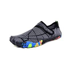 Morbuy Strandschuh Schwimmschuhe, Herren Damen Sommer Atmungsaktiv rutschfest Schnell Barfussschuhe Wasserschuhe Aquaschuhe Badeschuhe Surfschuhe Yoga (45 EU,Grau) von Morbuy