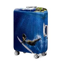 Morbuy Surf-Thema Elastisch Reise Kofferhülle Kofferschutzhülle Koffer Schutzhülle mit Reißverschluss Luggage Cover Waschbar Gepäck Cover mit Kofferschutz-Bezug (Schnorcheln,XL (30-32 Zoll)) von Morbuy
