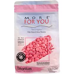 More For You Film Hand Wax Beans Titanium (Pink) 500gr - Heißwachs Warmwachs Haarentfernung Hot Wax Sir Agda Enthaarungswax von More For You