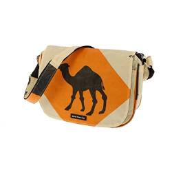 More Than Hip Qinisa Messenger Bag - Kamel Orange - Kleine Umhängetasche Damen aus Recycelten Zementsäcke Leichte Schultertasche Arbeitstasche Schultasche - 28 x 20 x 11/5 cm von More Than Hip