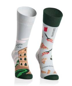 Bunte Socken Damen 35-37 - Motivsocken Mehrfarbige, Verrückte - Lustige Socken für Damen - Farbige Socken mit Motiv Rom - Minzgrün von More