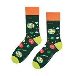 More Bunte Lustige Socken mit Motiv für Herren und Damen - Lustige, Mehrfarbige, Verrückte Unisex Socken - Crazy Pattern Socken (35-38 - Dunkelgrün/Salat) von More