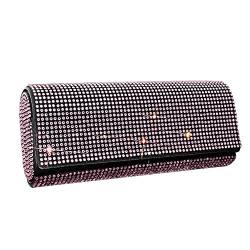 MoreChioce Bling Bling Auto Sonnenbrillenhalter, Universal Strass Auto Brillenetui Sonnenbrillen Organizer Schutzbox Glitzer Brillen Aufbewahrungsbox mit Magnetverschluss,Rosa von MoreChioce