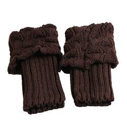 MoreChioce Damen Bein Stulpen,Winter Gestrickt Beinwärmer Stulpen Socken Legwarmers Kniewärmer Boot Socken Boot Abdeckung,Braun von MoreChioce