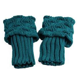 MoreChioce Damen Bein Stulpen,Winter Gestrickt Beinwärmer Stulpen Socken Legwarmers Kniewärmer Boot Socken Boot Abdeckung,Pfauenblau von MoreChioce