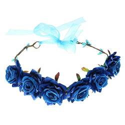 MoreChioce Damen Haarkranz Böhmischen Blumen Stirnband Hochzeit Girlande Frauen Kopfband Party Boho Blumenkranz Braut Krone,Rose #4 von MoreChioce