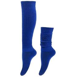 MoreChioce Damen Kniestrümpfe, 1 Paar Damen Slouch Socken Kniebundstrumpf Trachtensocken Kniehohe Stiefelsocken Sport Socken Leggings Strümpfe Winter Lange Beinwärmer Lange Socken,Königsblau von MoreChioce