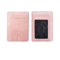 MoreChioce Flache Geldbörse, Kreditkartenetui RFID Schutz Geldbeutel Slim Wallet Münzfach Portemonnaie Kreditkarten Halter Brieftasche Schlanke Kartenetui für bis zu 8 Karten,Rosa von MoreChioce