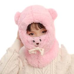 MoreChioce Kinder Sturmhaube Mädchen Jungen, Kleinkind Baby SchalMütze Warm Gefüttert Niedlich Schalmütze Winddichte Wintermütze Fleece Mütze Hals Abdeckung Balaclava für Skifahren Outdoor,Rosa von MoreChioce