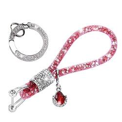 MoreChioce Kristall Schlüsselanhänger für Frauen, Fashion Bling Glitzer Schlüsselbund Keychain Funkelnder Strass Schlüsselring Keyring Charm Schlüsselhalter für Zuhause Auto Tasche Rucksäcke,Rot von MoreChioce