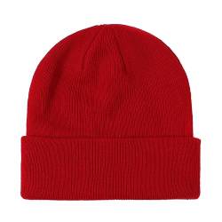 MoreChioce Mütze Kinder Jungen Mädchen, Baby Mütze Beanie Strickmütze Herbst Wintermütze 2–6 Jahre Kleinkind-Wintermütze Kaltes Wetter Unisex Wolle Weiche Babymütze Hut Kindermütze,Rot von MoreChioce