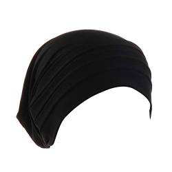 MoreChioce Twist Turban Kopfbedeckung Baumwolle Chemo Hut Kopftuch Elastische Headwrap Frauen Kopf Wraps Schals Beanie Cap Kappe Indische Bonnet,Schwarz von MoreChioce