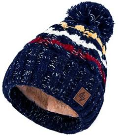 Morefaz Beanie Mütze London Wolle Strick Nordic mit Pom Pom Herren Damen Winter Warm Ski Snowboard Mützen MFAZ Ltd, Lolly 4, Einheitsgröße von Morefaz