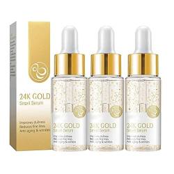 24K Gold Serum, 24k Gold Snail Face Serum, 24K Gold Collagen Booster Serum, Face Moisturizer Snail Essence, Collagen Serum für Gesicht, Anti-Aging Anti-Falten Hautpflege Serum (3PCS) von Morelax