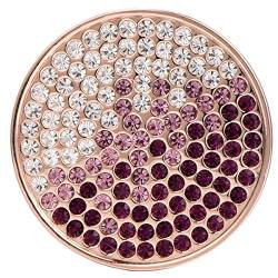 Morella Damen Schmuckmünze Coin 33 mm Zirkoniasteine violett-rosa-Silber von Morella