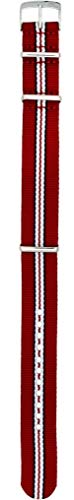Morellato Uhrenarmband aus gewebtem Ripsband weiß rot blau 22 mm für omega tag heuer rolex tudor, mehrfarbig, Medium, Armband von Morellato
