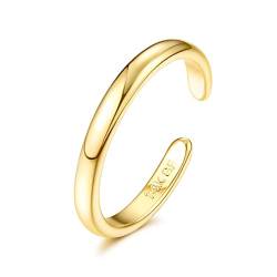 Morfetto 14K Gold Gefüllte Zehenringe für Frauen Einstellbare Offene Kleine Ringe Riesige Band CZ Dreireihige Gold Zehenringe Fußschmuck Band von Morfetto