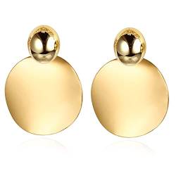 Morfetto Gold Geometrische Ohrclips für Frauen Übertriebene Statement-Ohrringe Punk Stilvolle sektorisierte verdrehte Blattclip-Ohrringe für Frauen D von Morfetto