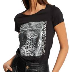 Morgan DZEBA Damen T-Shirt Schwarz, Schwarz , Large von Morgan