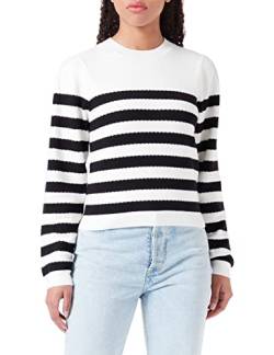 Morgan Damen 231-Mjely Pullover, Schwarz/Off-White, XL von Morgan