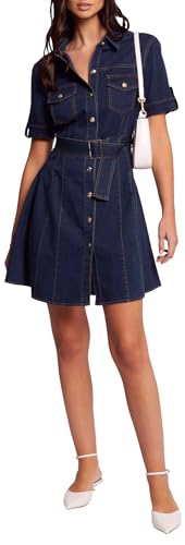 Morgan Kurzes Skater-Kleid aus Jeansstoff Brut 38 von Morgan