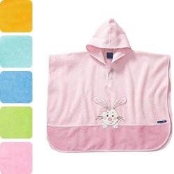 Morgenstern Badeponcho Kinder Baby Mädchen Jungen 100% Baumwolle OEKO-TEX Babybadetuch Kapuzenhandtuch Bademantel Frottee Hase von Morgenstern